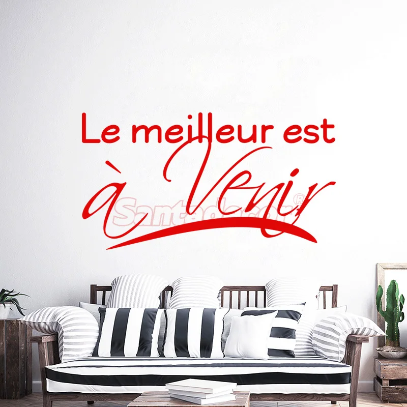 Sticker Citation Le Meilleur Est A Venir Vinyl Decal Wall Art Wallpaper Living Room Home Decor Mural House Decoration Poster