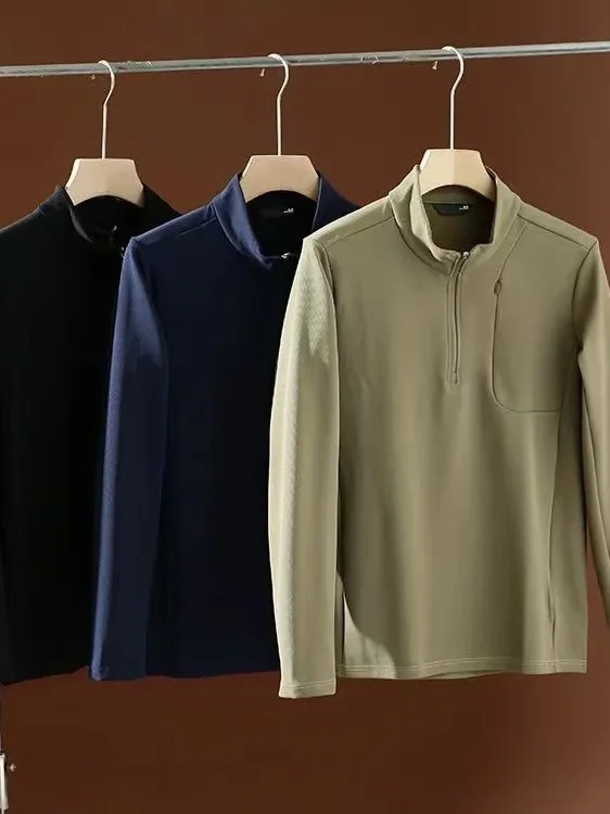 

Повседневная модная толстовка-пуловер свободного кроя на молнии, дышащая, для активного отдыха, весна-осень, однотонная, базовый слой, для мужчин