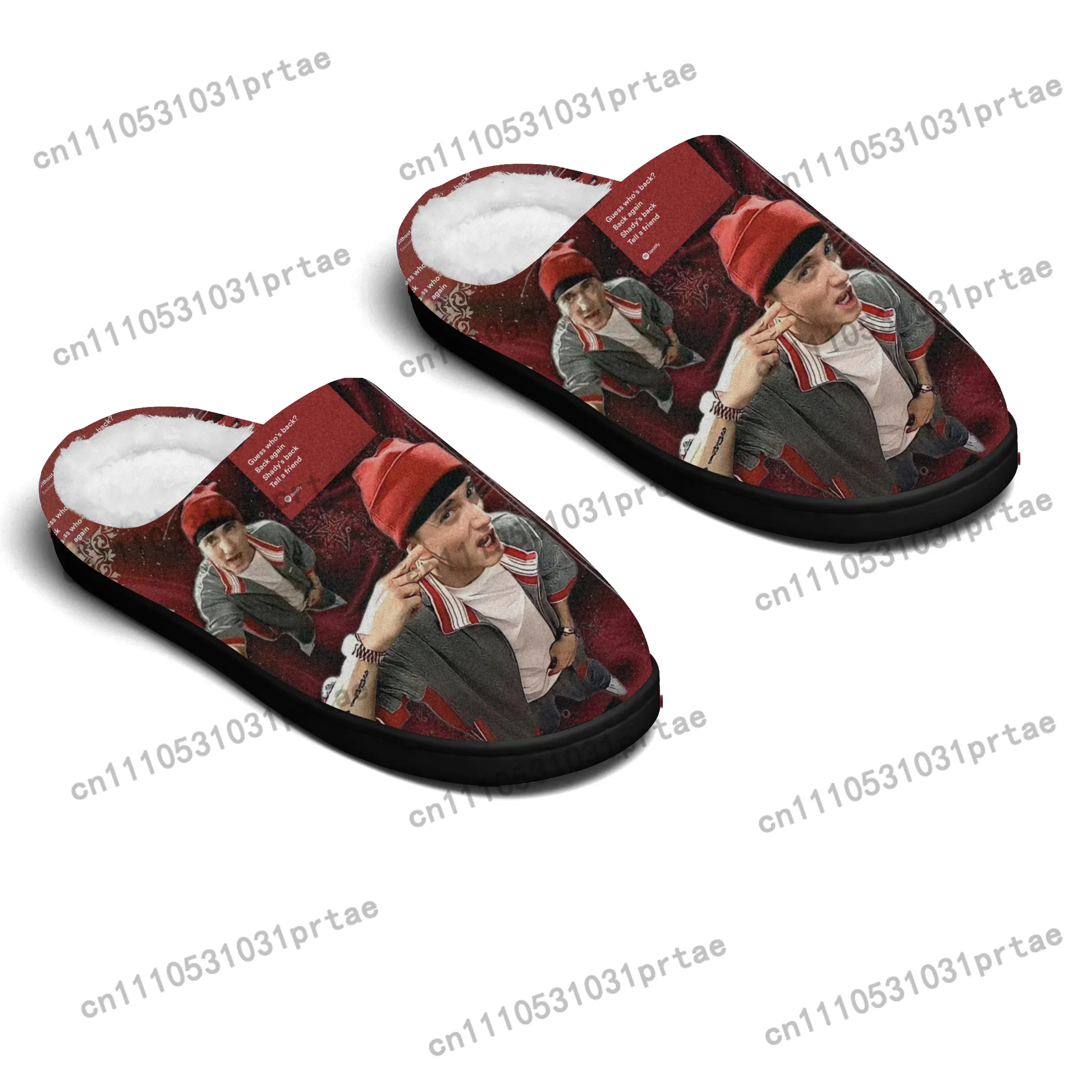 Hip Hop Rapper Rap Singer Music Home Cotton Slippers Mens Womens Bedroom Keep Warm Cotton Slippers SPA Slipper Custom Slipper