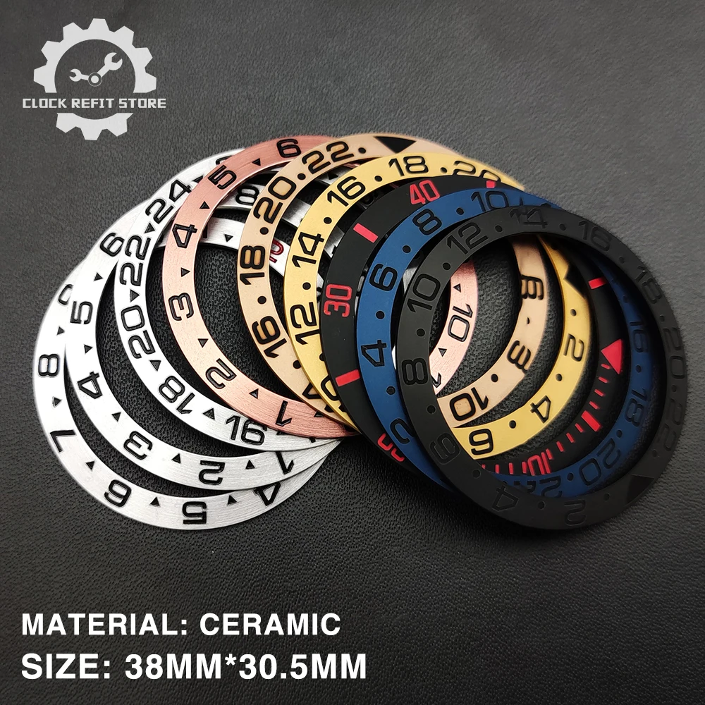 Clock Modification Shop 38mm Bezel Matte High Quality Ceramic GMT Insert Ring Inner Diameter 30.5mm Fits 40mm Men's Watch