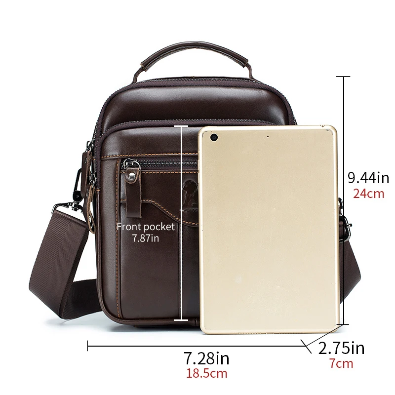 LAOSHIZI New Men Bag Genuine Leather Man Brand Crossbody Shoulder Bag Small Business Bags Male Messenger Leather Bags