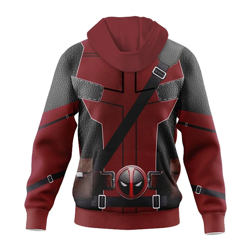 Movie Deadpool Wolverine Cosplay Costume Adult Unisex Superhero Hoodie Jacket Party Halloween Casual Zipper Coat