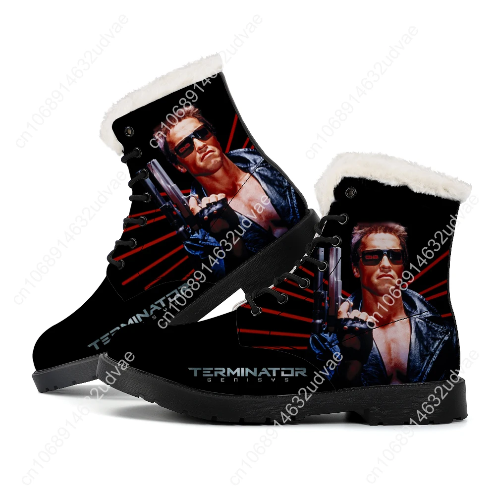 The Terminator Plush Boots Mens Womens Teenager Shoes Casual Boot Outdoor Light High Quality Print on Demand Customize Shoe