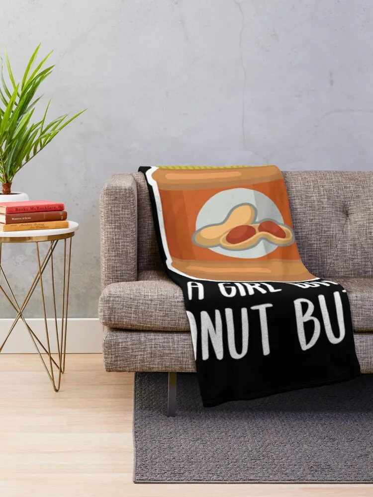 Just a Girl Who Loves Peanut Butter Throw Blanket Decorative Sofa Blanket