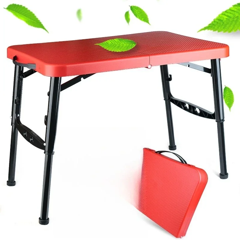 Outdoor folding table Portable adjustable lifting rectangular camping table Simple home study table