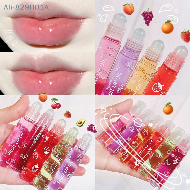 Fruit Lip Gloss Transparent Lip Oil Moisturizing Reducing Lip Lines Nourishes Lips Waterproof Long-lasting Liquid Lips Cosmetics