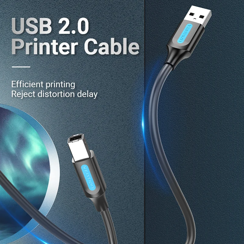 Vention USB Printer Cable USB 3.0 2.0 Type A Male to B Male Cable for Canon Epson HP ZJiang Label Printer DAC USB Printer