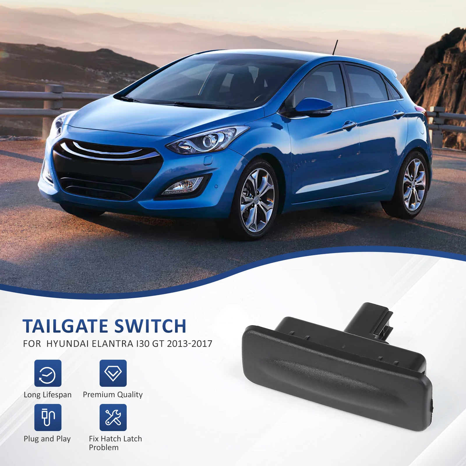 81260A5000 현대 Elantra GT I30 Kia Ceed 2013-2015 2016 2017 2018 뒷 트렁크 잠금 장치 부트 릴리스 테일게이트 스위치 81260-A5000 썸네일 2