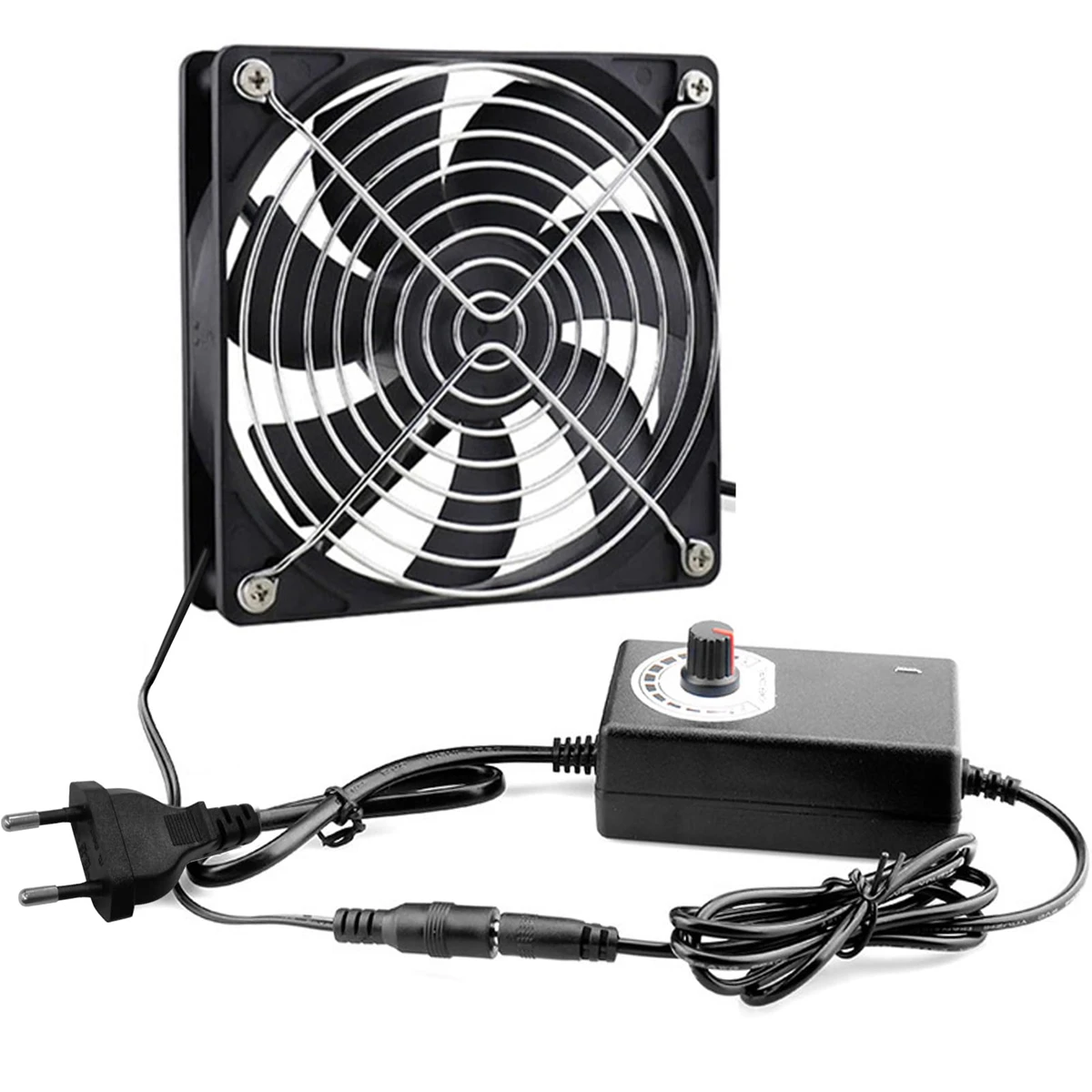 Ventilateur de refroidissement à vitesse réglable 12V, silencieux, pour PC, ordinateur portable, boîtier TV, armoire AV, routeur, équipement de serveur réseau