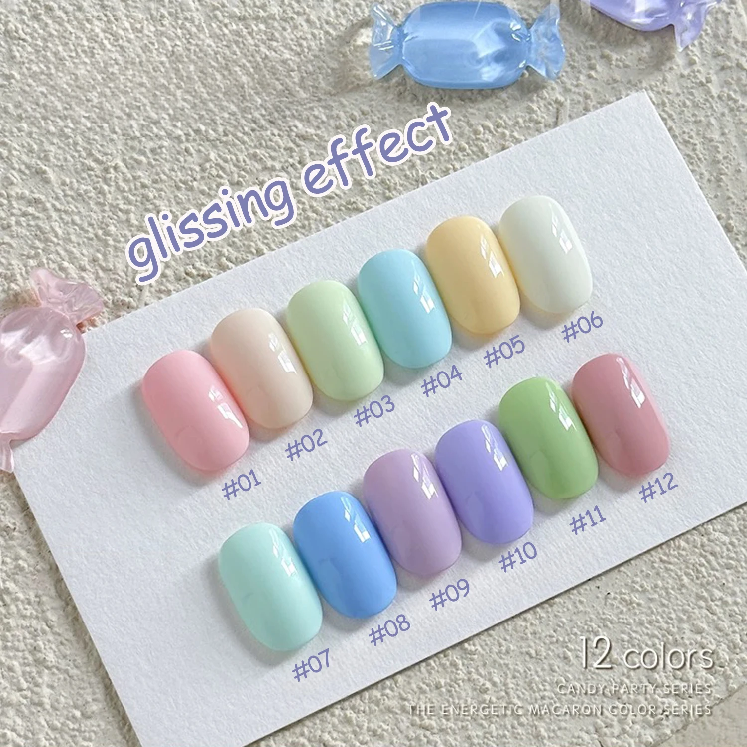 MIANEL 1PCS 12ML Summer Nails Macaron Candy Blue-green Gel Nail Polish Nail Supplies Green Nails Blue Nails Red Nails