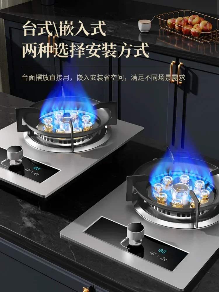 موقد منزلي واحد لسطح المكتب، متوافق مع الغاز المسال والغاز الطبيعي، تصميم شرس موفر للطاقة