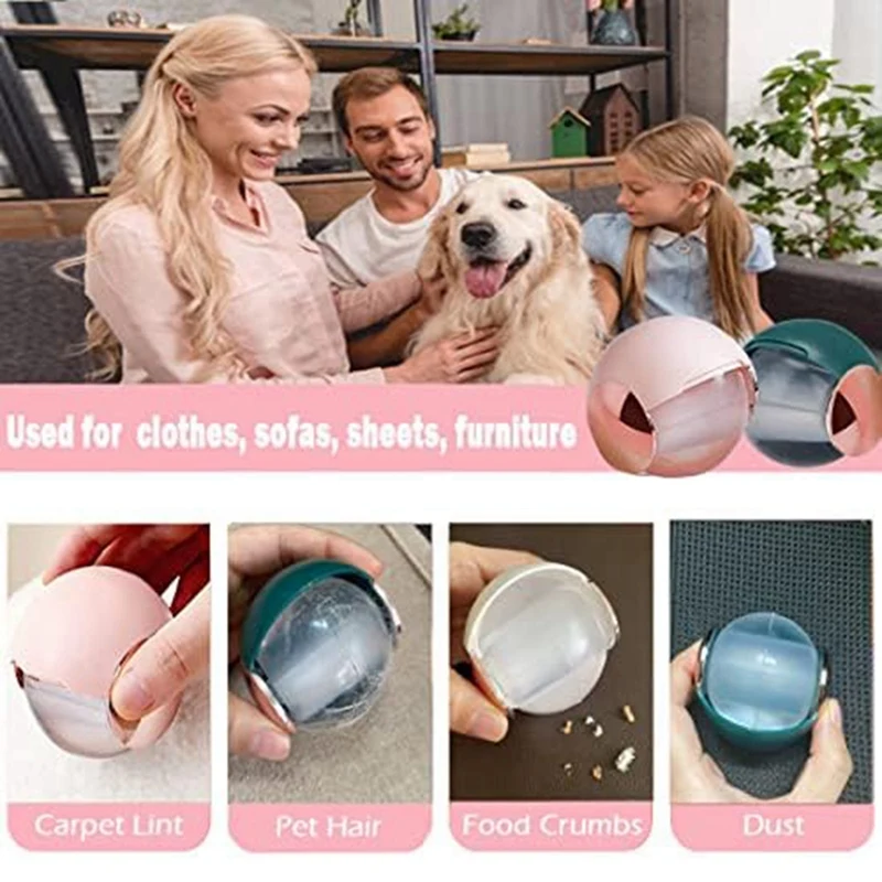 Pet Hair Gel Pom Poms, Washable Clothing Lint Remover, Portable Sticky Pet Hair Remover For Travel And Home Use Durable ,2 PCS