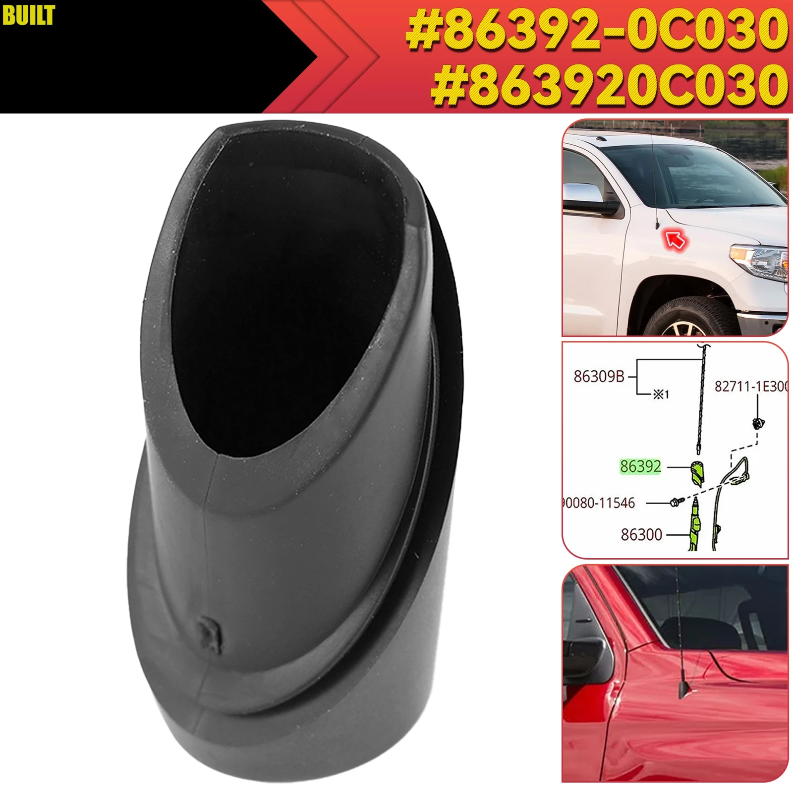 

Автомобильные аксессуары Антенна Безель Орнамент Радиомонтируемая основание крыла 86392-0C040 863920 C040 Подходит для Toyota Tundra 2014-2020 гг.