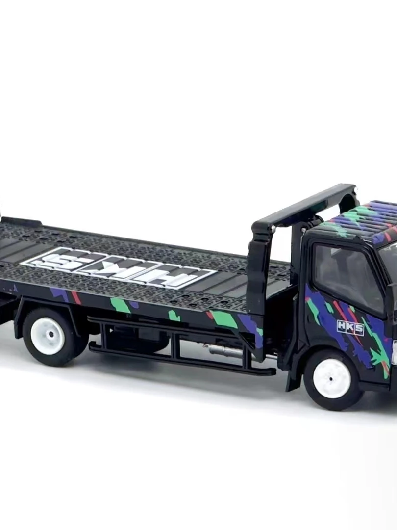 In Stock Unique Model 1:64 Hino 300 Dutro Full Floor Trailer JAF HKS Alloy