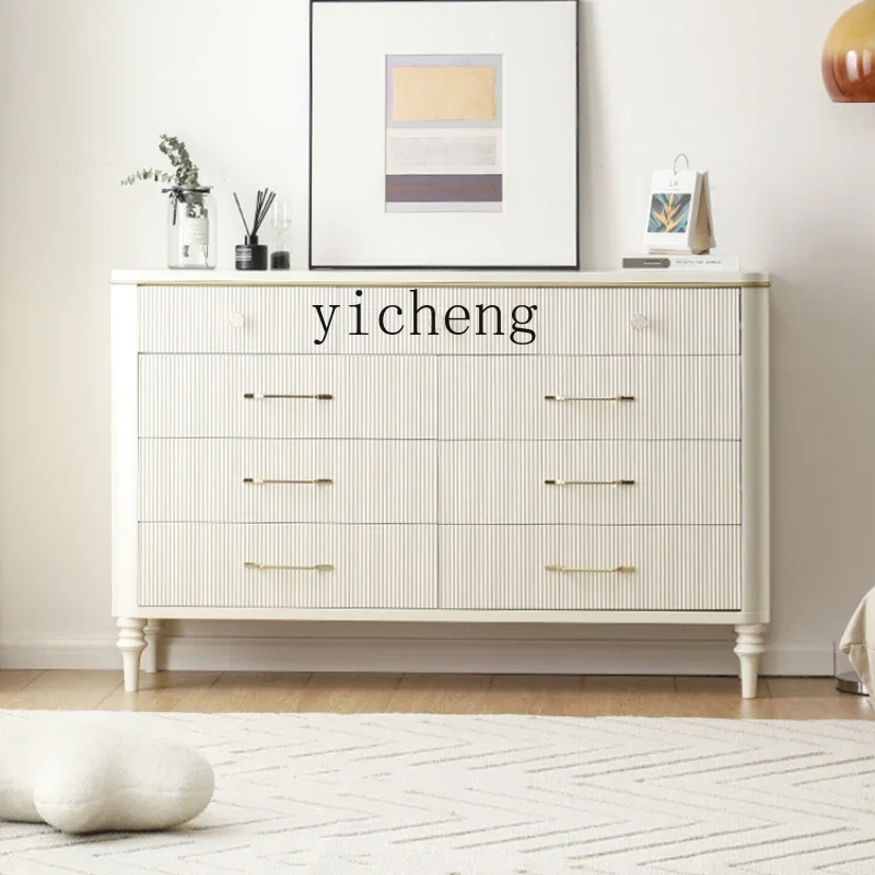 

ZZ ZF Light Luxury Solid Wood Chest of Drawers Nine-Drawer Cabinet Simple Living Room Bedroom Large Capacity Storage Cabinet