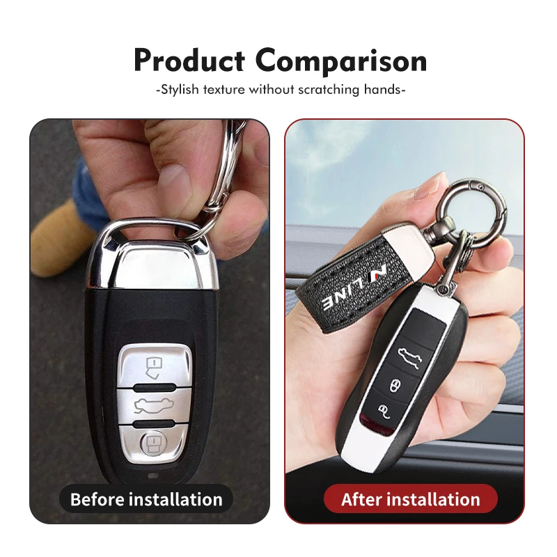 Car Key Chain Leather Multiple Colors Keychain Auto Logo For Hyundai N LINE i30 i20 Sonata Accent Tucson Elantra Azera