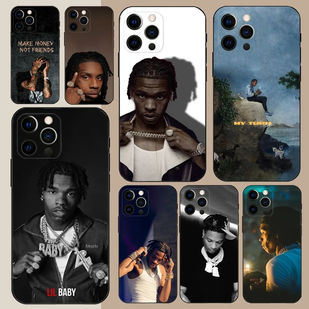 America R-Rappe Lil Baby Phone Case For Apple iPhone 15,14,13,12,11,Pro,X,XS,Max,XR,Plus,Mini Soft Black Cover