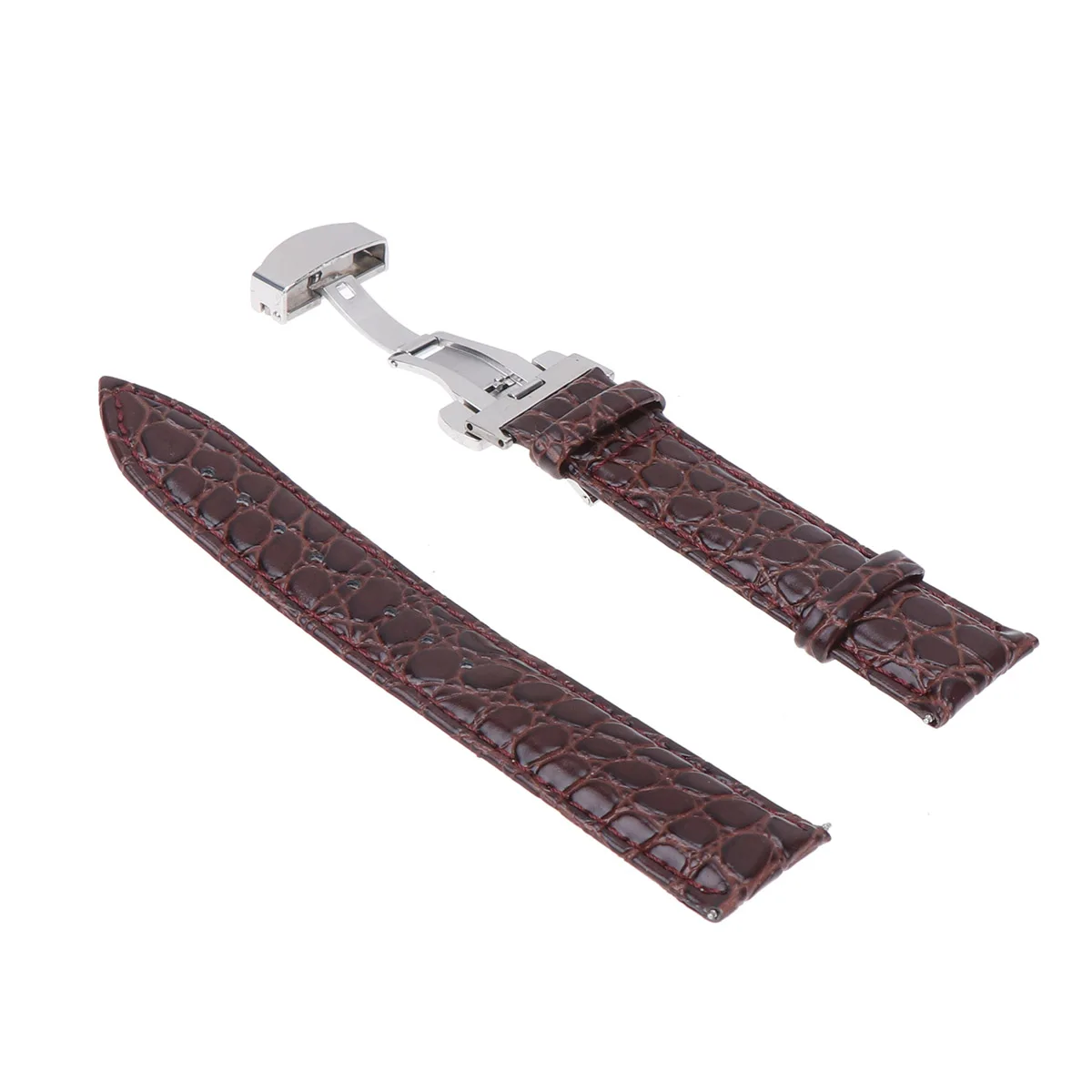 

1pc 19Mm Watch Band Replacement Stylish Fashion Wristband Strap For Flat Interface Automatic Butterfly Buckle