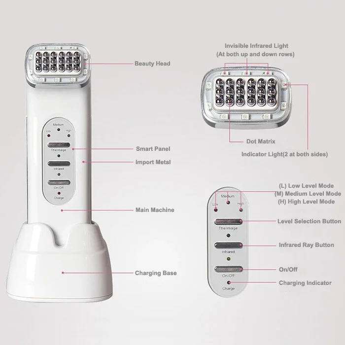 Dot Matrix Radio Frequency Facial Lifting Infrared RF Fractional Face Lift Skin Rejuvenation Body Beauty Device Anti Wrinkle