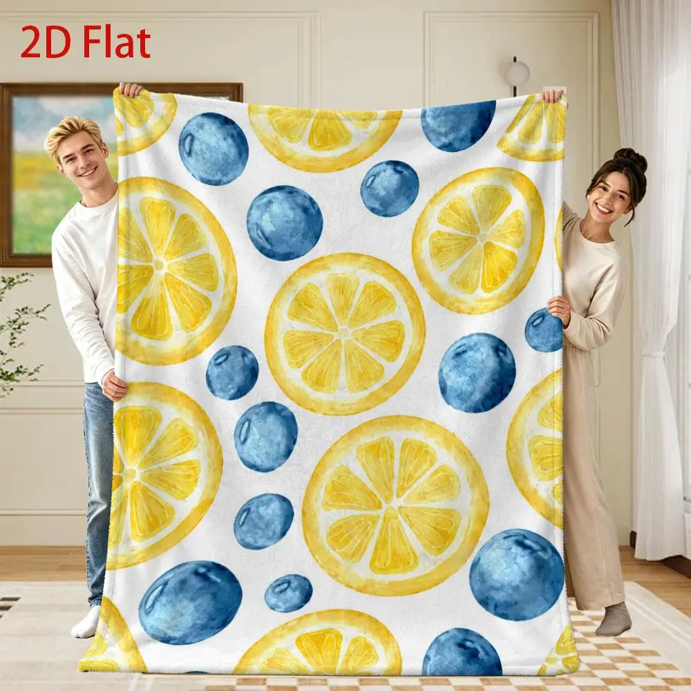 Orange Blanket Modern Throw Blankets Mediterranean Citrus Bed Cover Vintage Tile Retro Aesthetic Living Room Sofa