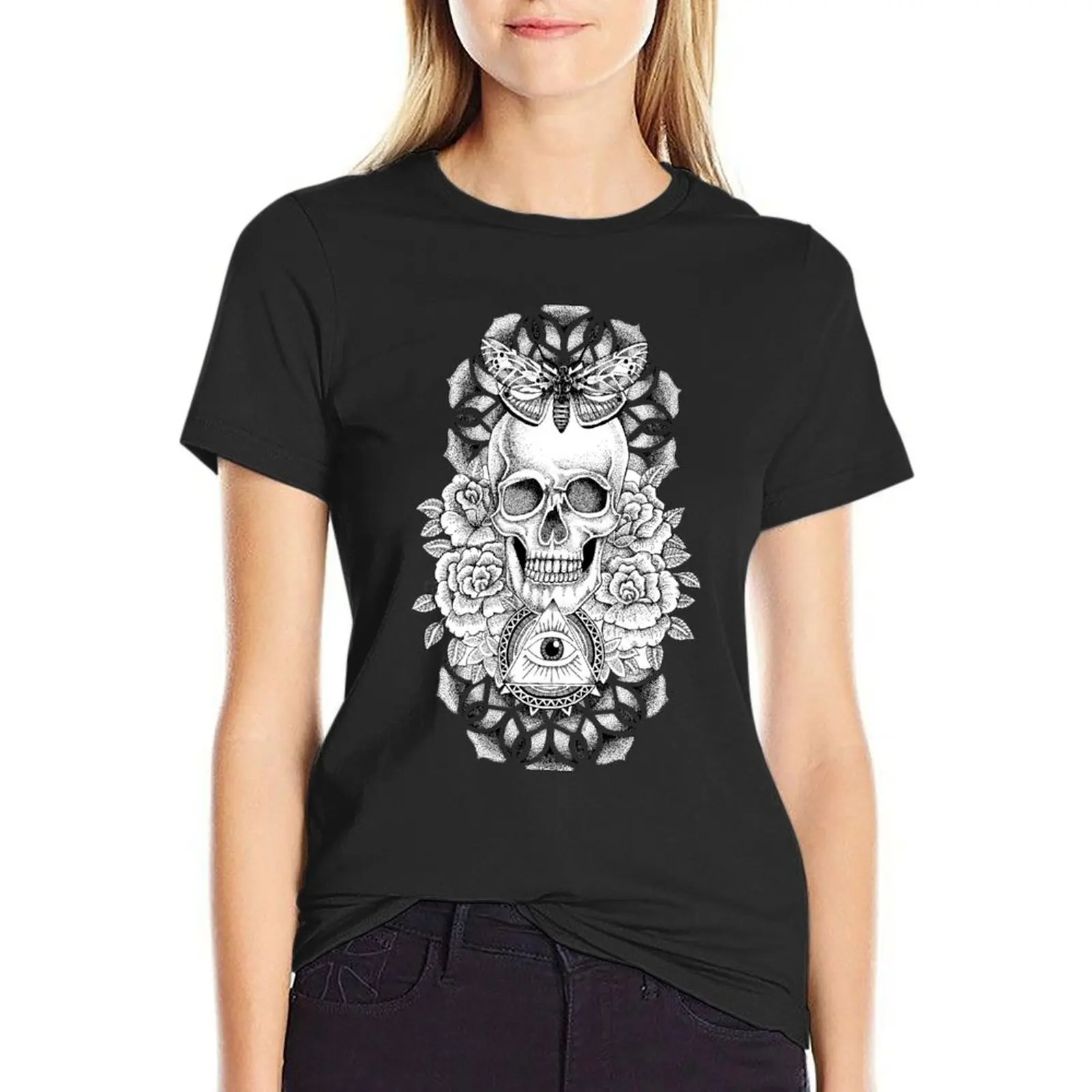 Soul Seeker Floral Skull T-Shirt tees animal print shirt for girls tshirts woman