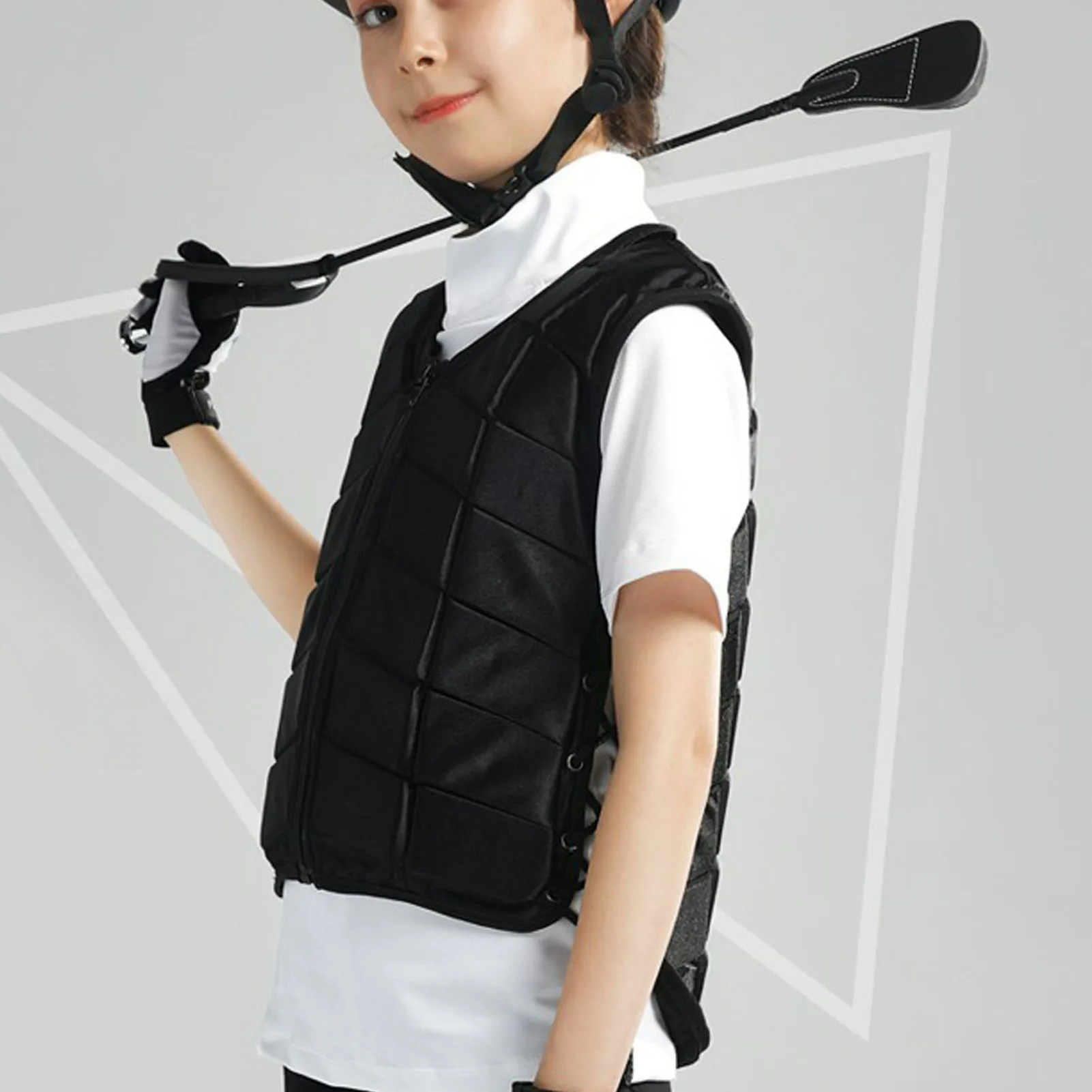 Horse Riding Vest Comfortable Breathable Lining Equestrian Vest Protective Gear Shock Absorption Adjustable Straps for Sports