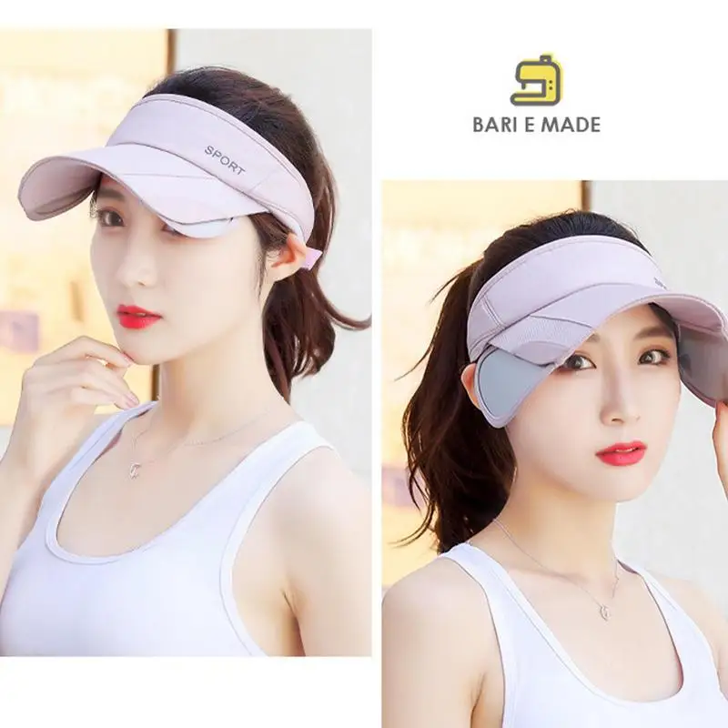 Sun Visor Hat Summer Ladies Cycling Sunshade Outdoor Protective Hats Woman Tennis Hat Golf Running Fishing Hiking Jogging Hat