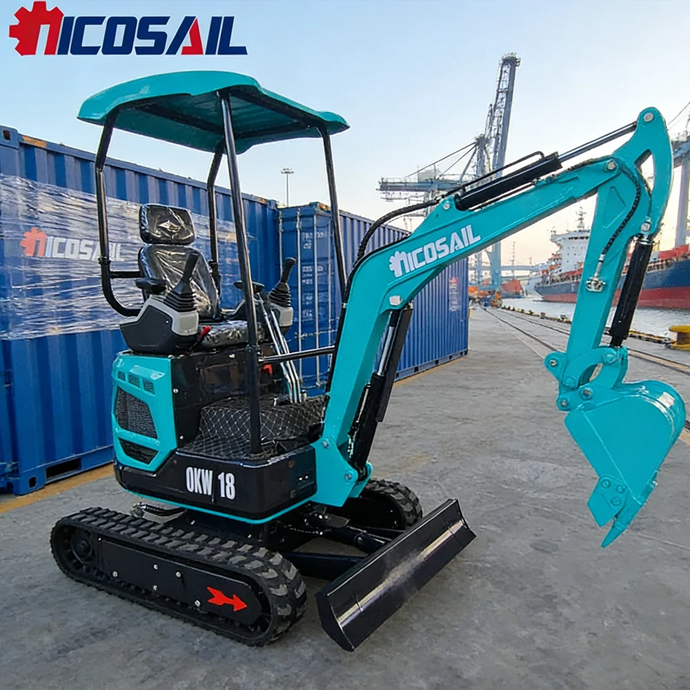 

Nicosail 1.8 Ton Mini Excavator 3km/h Low-Speed Hydraulic for Farm Orchard Digging Trenching Narrow-Alley Stable Operation