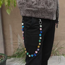 Colour Agate Crystal Pants Chain Men And Women One's Waist Luxury Accessories Gothic Ethnic Style Y2K KeyChain Wholesaler