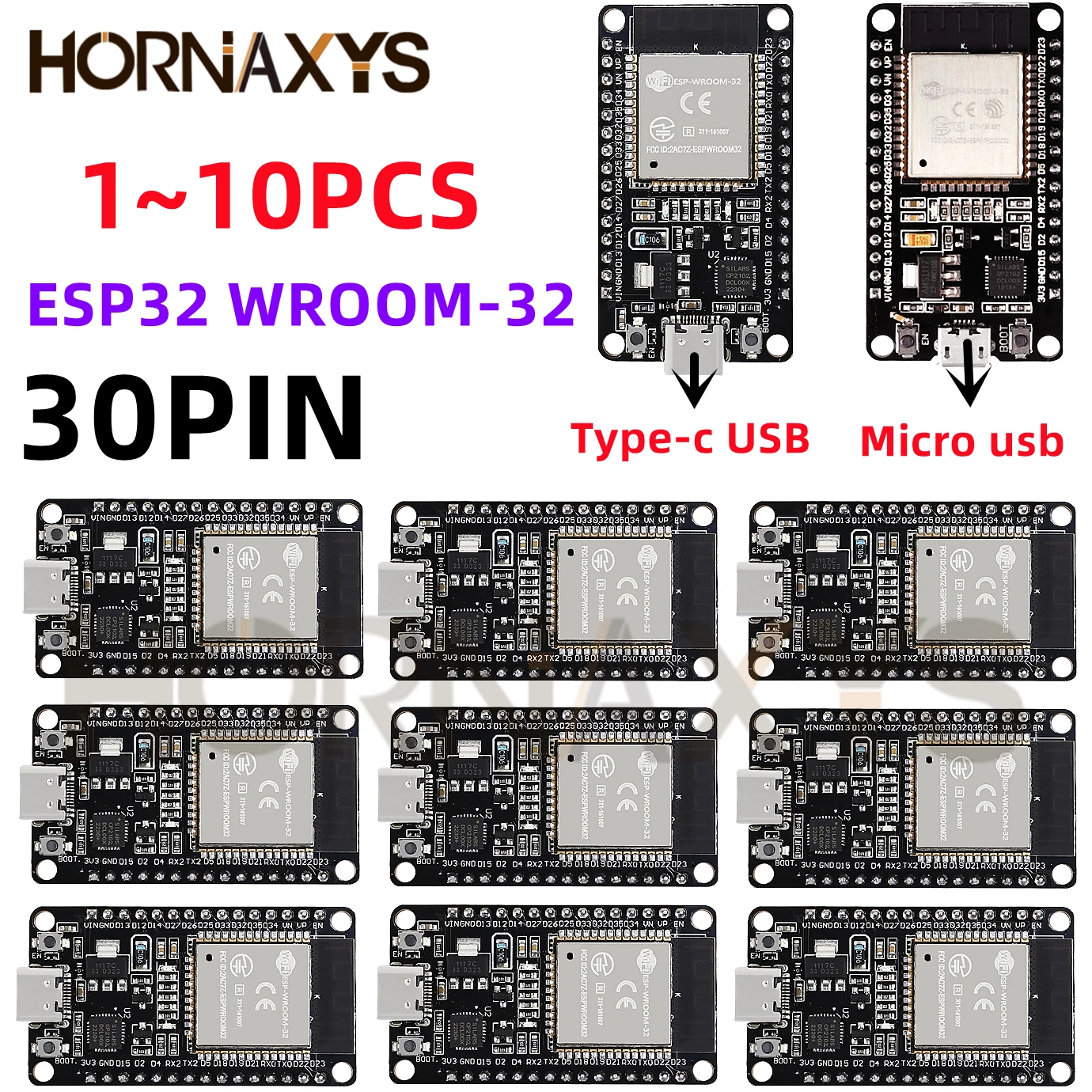 1-10PCS/ESP32 ESP32 Development Board WiFi+Bluetooth Ultra-Low Power Consumption Dual Core ESP-32 ESP-32S ESP 32 Similar ESP8266