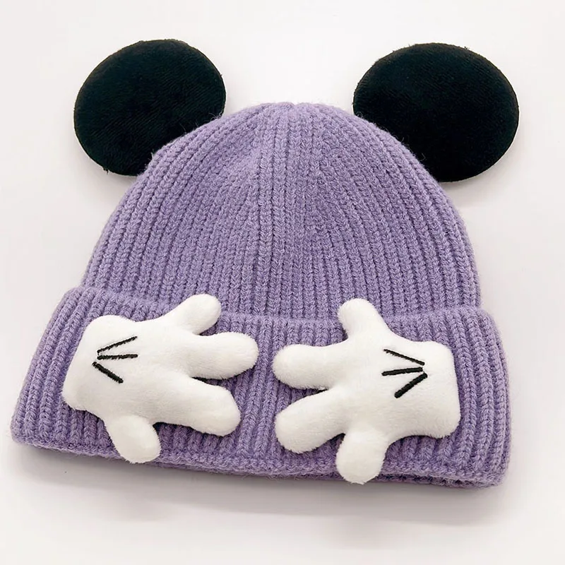 2025 nette Maus Ohr Gestrickte Hut Für Kinder Baby Cartoon Winter Verdickte Warme Woolen Pullover Kappe Geschenk für Kinder – Detail 2