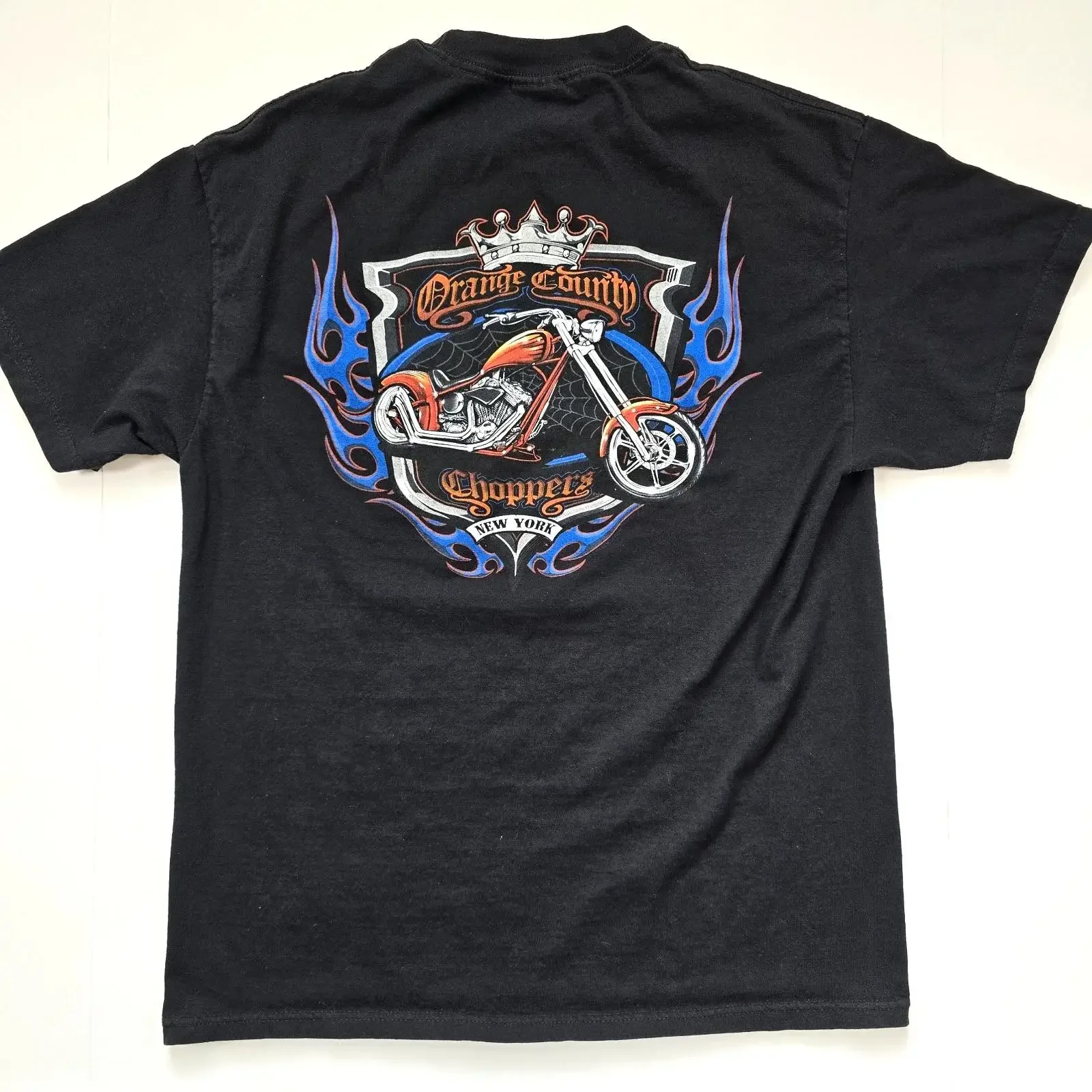 VINTAGE ORANGE COUNTY CHOPPERS T SHIRT MENS L NEW YORK TRIBAL Y2K DOUBLE SIDED Image 1 of 4 vintage Washed Stylish graphic