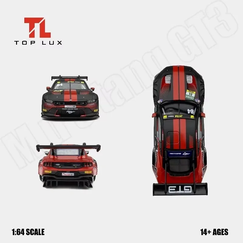 TOP LUX 1:64 Mustang GT3 DTM Alloy Car Diecast Vehicles Collection Model Car Toy  Christmas Gift Gifts for Men