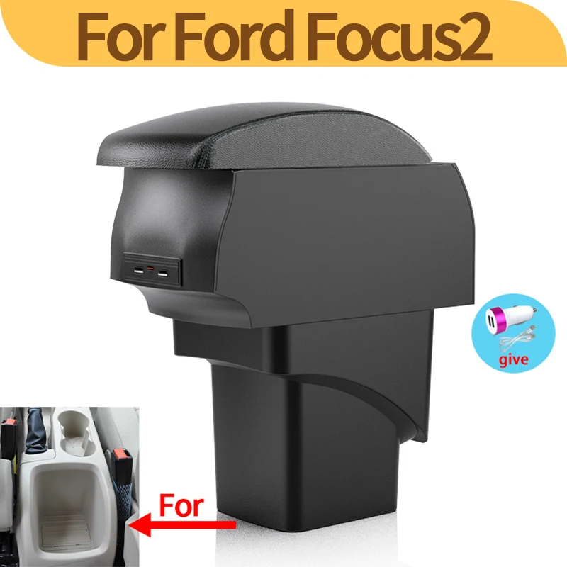 

For Ford Focus 2 Armrest box For Ford Focus mk2 Car Armrest Car accessories Interior details Retrofit parts Storage box USB