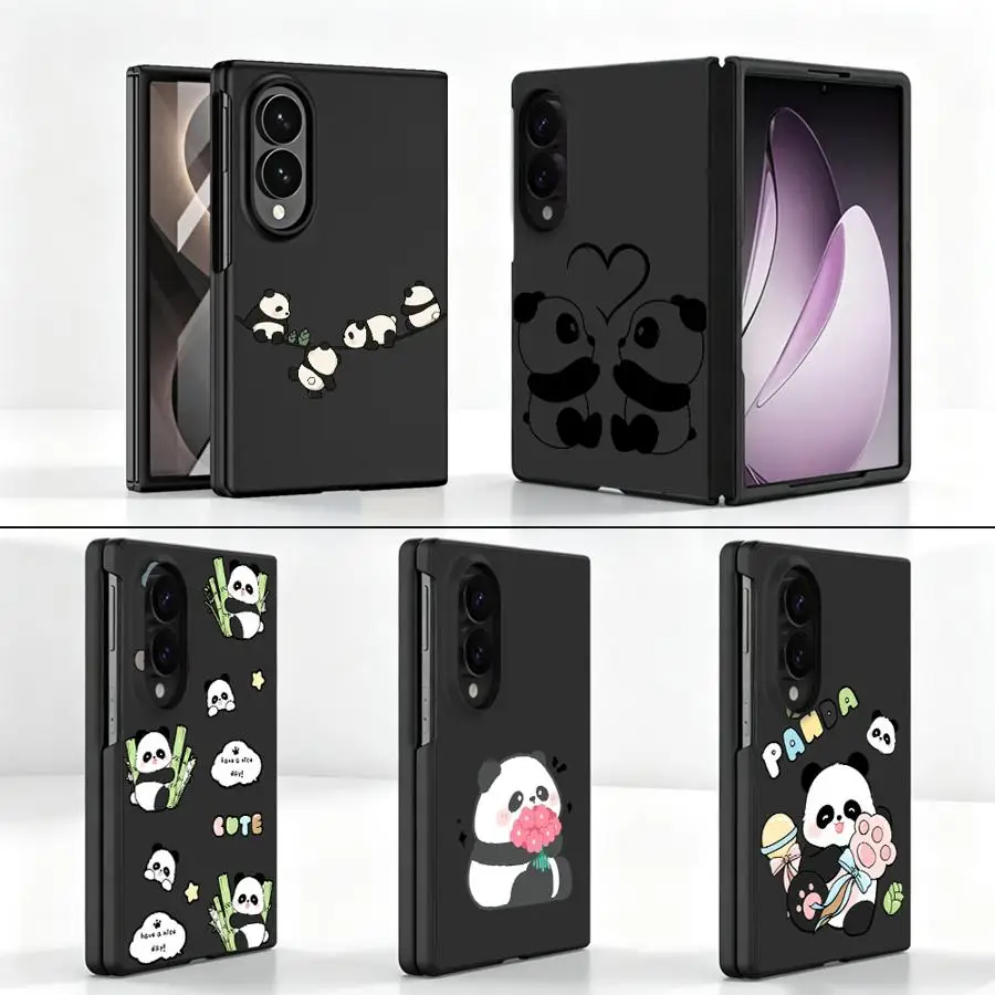 Case for Samsung Galaxy ZFold Wide ZFold8 Z Fold 8 Z Fold8 Wide Phone Shell Dual Heart Panda Sketch