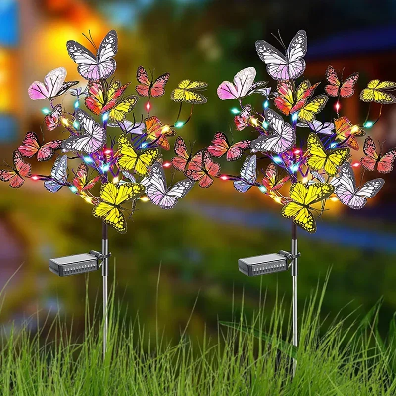 مصابيح الحديقة الشمسية على شكل فراشة أضواء LED للمناظر الطبيعية الخارجية للمنزل Parterre حديقة فيلا Precourt ديكور حفلات الزواج