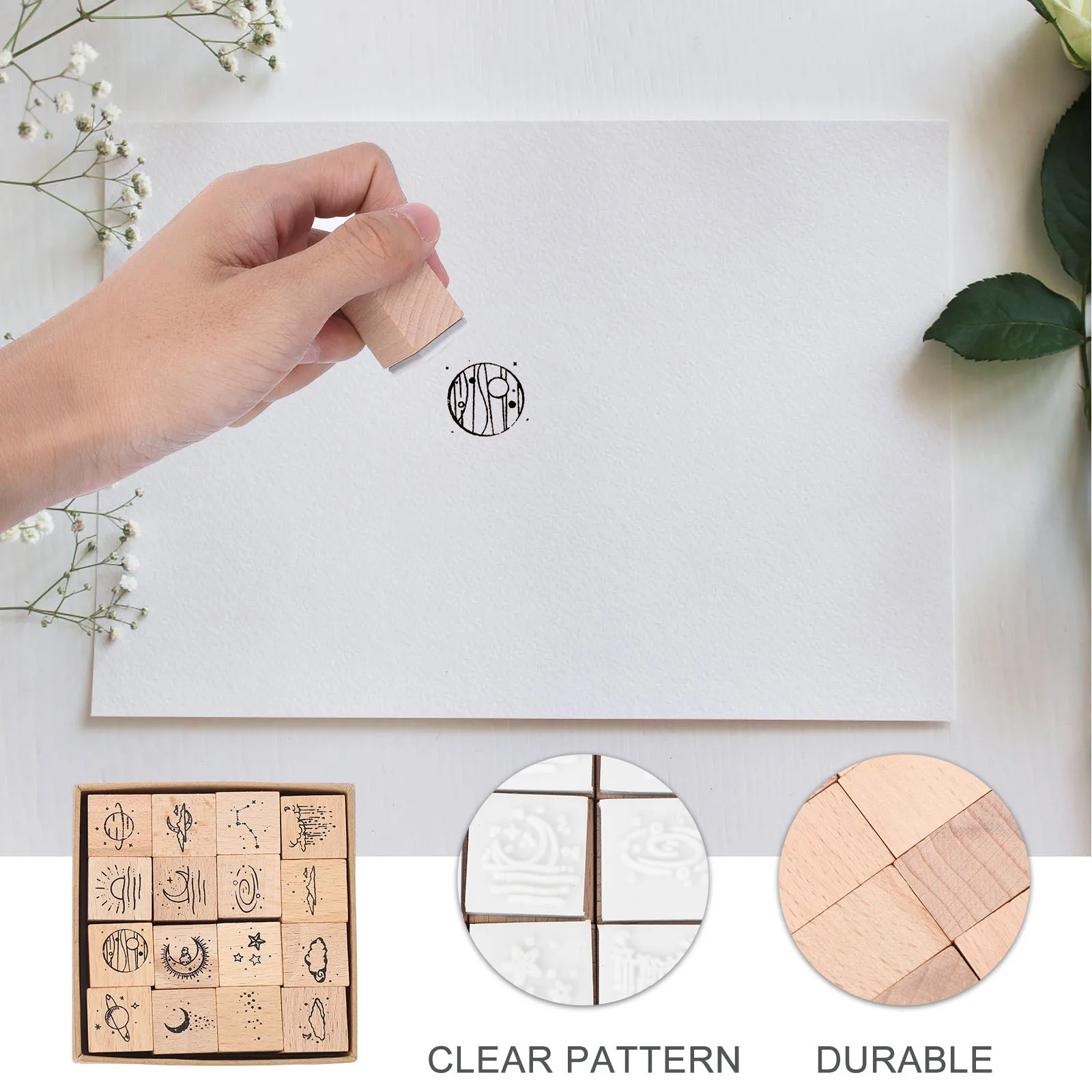 

16Pcs Creative Scrapbook Seal Collection for DIY Journal Decoration and Gifting Wooden Seal Wooden Stamp