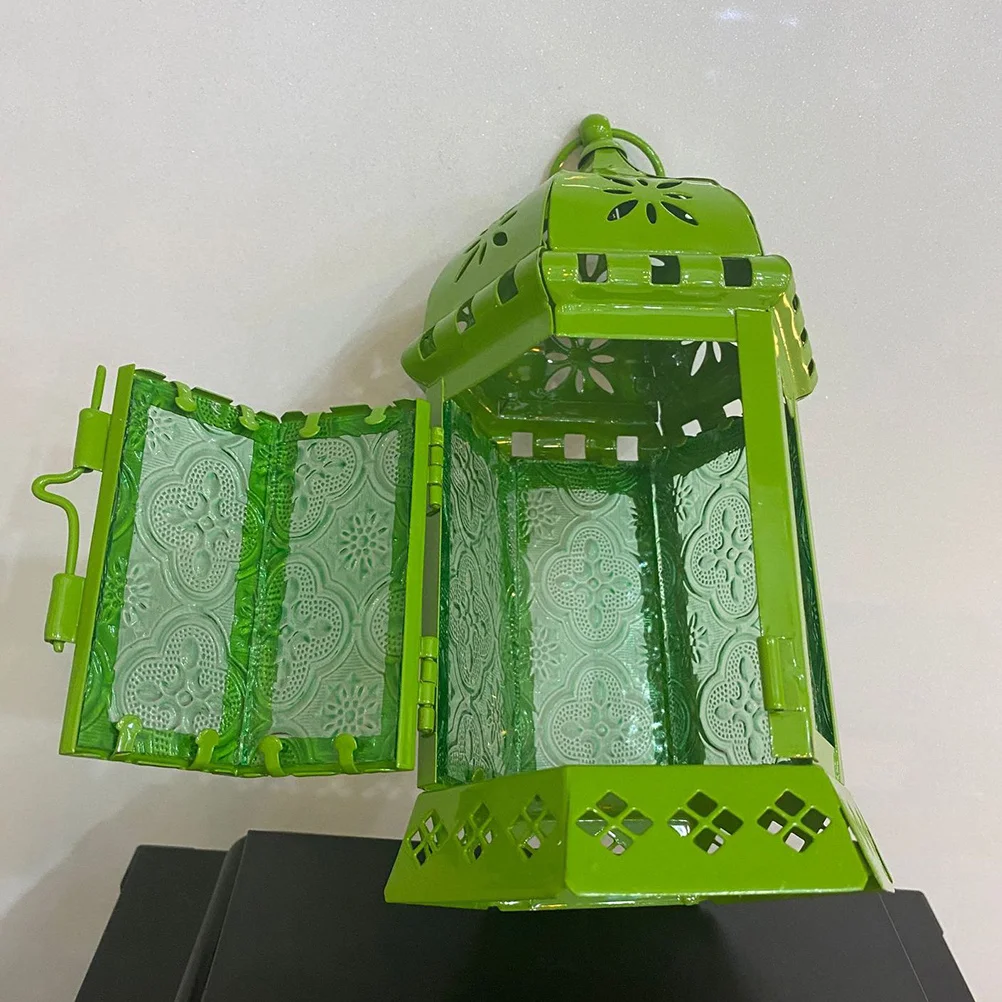 

1pc Iron Art Holder European Style Hanging Candlestick For Wedding Party Garden Hotel Decor Aroma Lighting Fixture Green