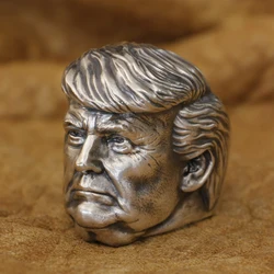 LINSION Donald Trump President Ring 925 Sterling Silver Mens Biker Rock Ring TA377 US Size 7~16