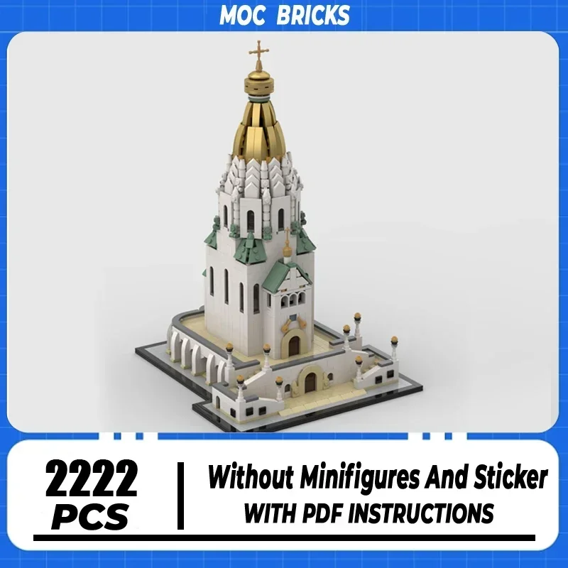 Moc Building Bricks Russian Memorial Church Castle Modular Model Technology Block City Street View Blocks Toy DIY Assembly Gift