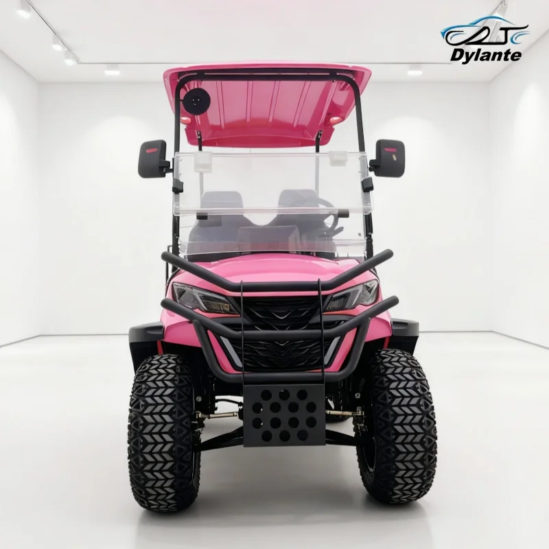 

New Customized Club Car Electric Golf Cart With Folding Windshield Adult Ranch Electric Four-Wheeler Car With Rear Cargo Box