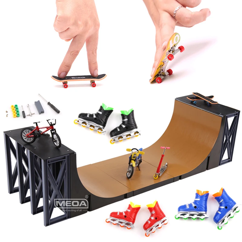 Ponadgabarytowych mini deskorolka sceny DIY z Stunt motocykl motor części do skuterów Tech Deck miejsce połączenie kryty domowe zabawki