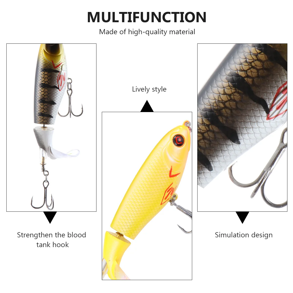 

2Pcs Spiral Propeller Tractor Lure Optimized Gravity Shape Bright Color Easy Carry Small Size Freshwater Seawater Fishing