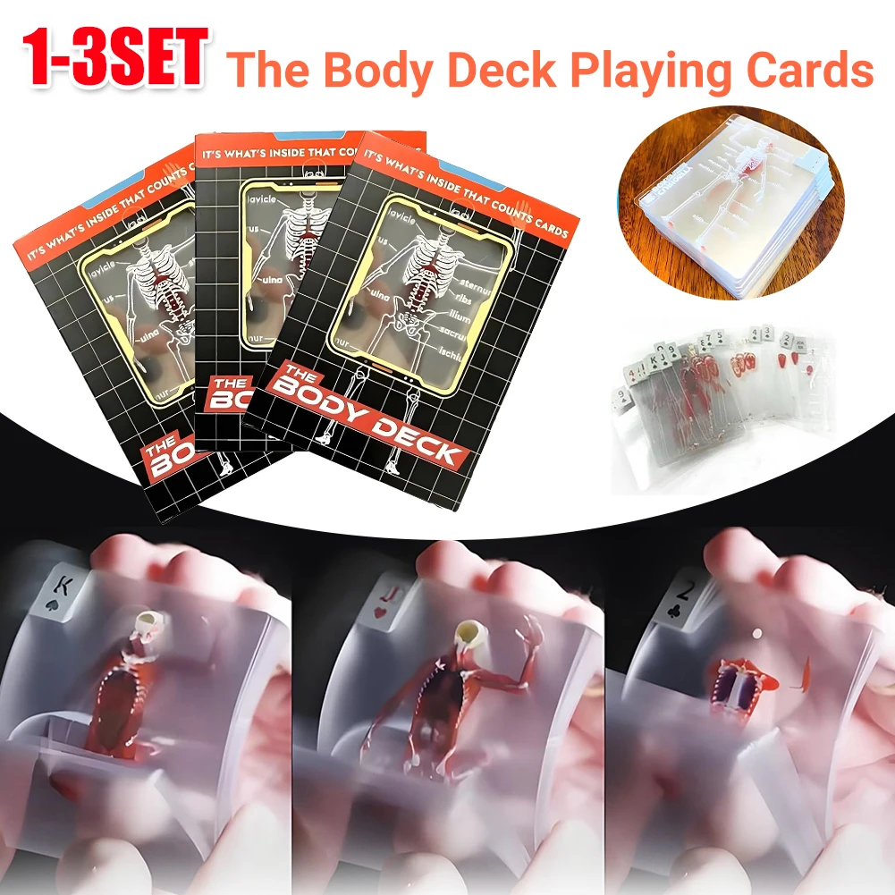 The Body Deck Skeleton Playing Cards Multifunctional Educational Interactive Toys Funny Human Anatomy Playing Cards Kids Gifts
