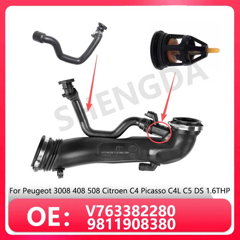 

9811908380 V763382280 New Turbocharger Air Pipe Valve For Peugeot408 308(T9) 3008 508 Citroen C4 Picasso C4L C5 DS 1.6THP/1.8THP