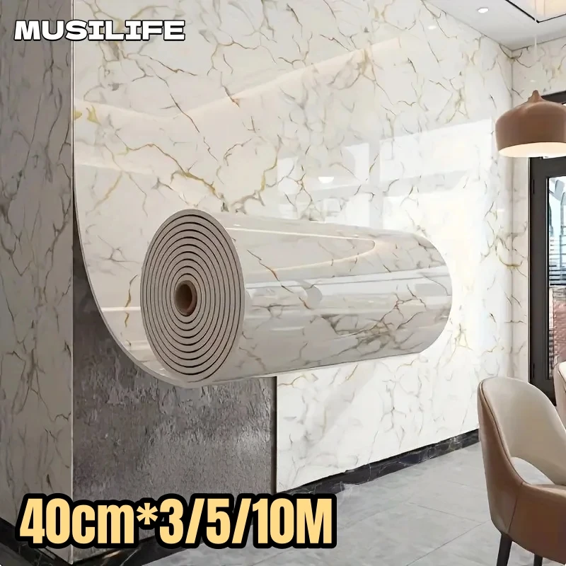 

Самоклеящиеся обои с имитацией мрамора для кухни, ванной комнаты, стены, утолщенная пена, водонепроницаемая наклейка на стену, плитка, домашний декор