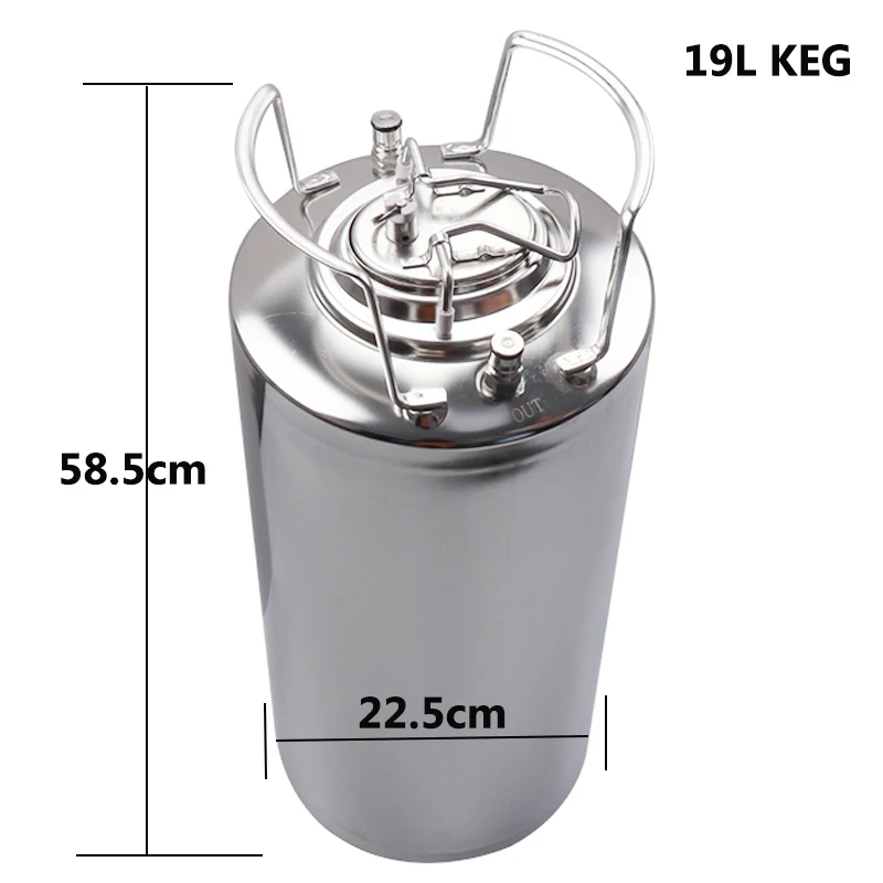 19L Ball Lock Keg & Beer Tap Keg Faucet & Co2 Regulator,Stainless Steel Ball Lock Post Corny Keg Dispenser Kit For Homebrew