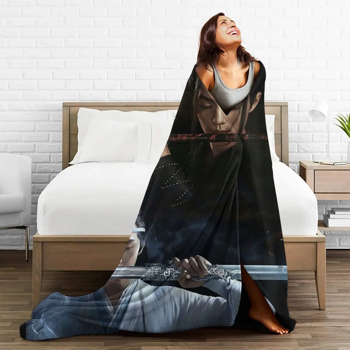 Drama The Untamed Blankets Fleece Printed Grandmaster Of Demonic Cultivation Super Warm Throw Blanket for Home Couch Bedspread