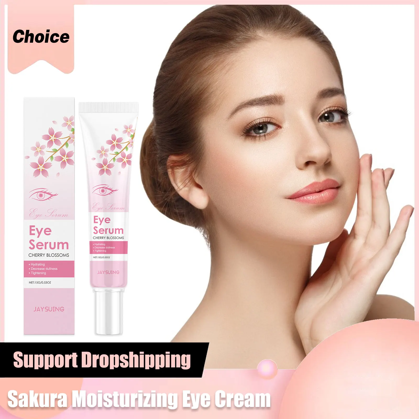 Sakura Moisturizing Eye Cream Anti Dark Circles Puffiness Removal Eyes Bags Firming Tightens Lifting Massage Under Eye Skin Care