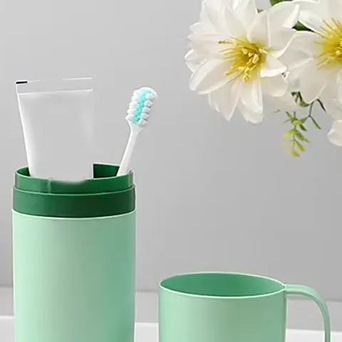 

Simple Portable Mouthwash Cup Toothbrush Cup Travel Toothbrush Toothpaste Holder For Business Trip Home Camping Acessor